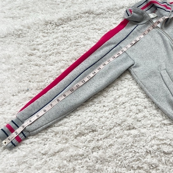 MacGregor Women’s Vintage Track Jacket Full Zip Sweatshirt Gray Pink Blue Small - Picture 10 of 13
